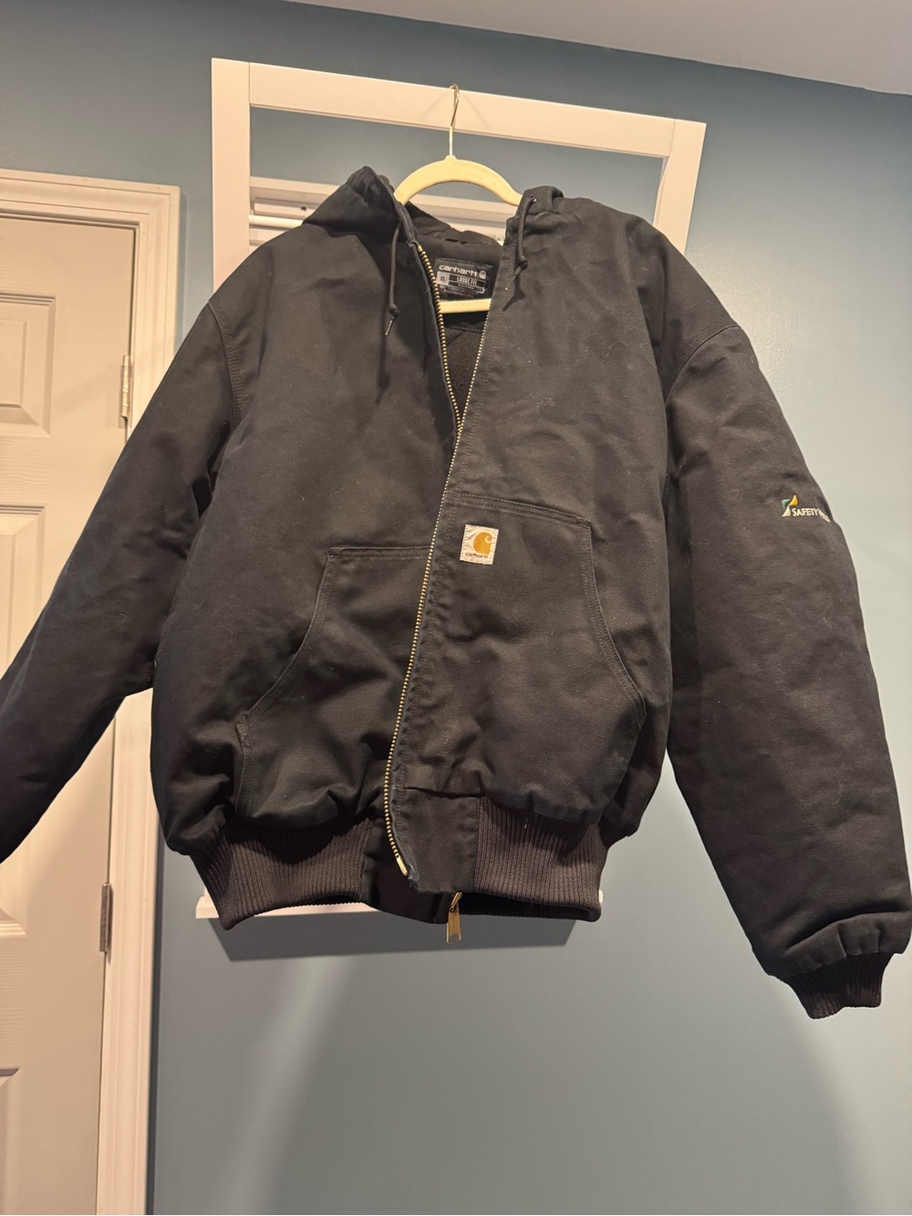 Carhartt Black Hooded Insulated Work Jacket